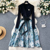 Courtly Jacquard Patchwork Knitted Dress