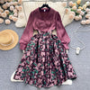 Courtly Satin Patchwork Floral Dress