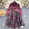 Courtly Satin Patchwork Floral Dress