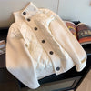 Sweater Patchwork Lattice Cotton Jacket