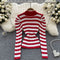 Color Blocking Striped Bottoming Knitwear