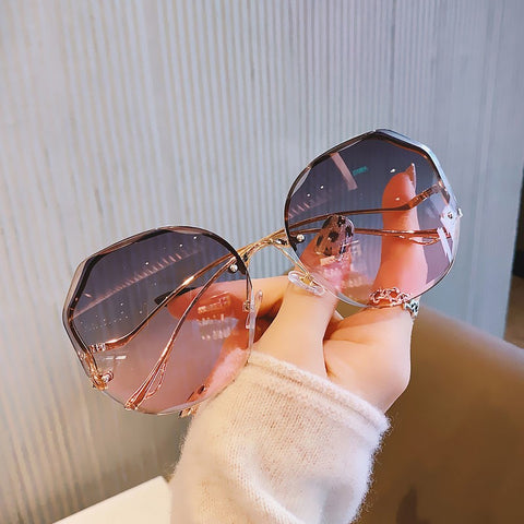 Polygonal Gradient Lenses Rimless Glasses