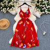 Irregular Design Floral Slip Dress