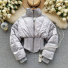 Simple Design Stand Collar Puffy Coat