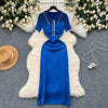 Delicate Color Blocking Knitted Dress
