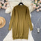 Loose-fitting Round Collar Sweater Dress