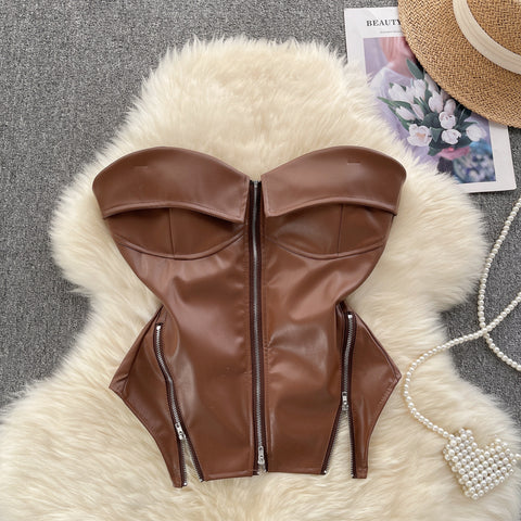 Niche Zipped Strapless Camisole Top