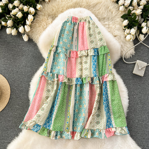 Colorful Patchwork Half-body Skirt