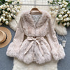 Furry Collar Lace-up Thermal Coat