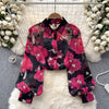 French Style Floral Printed Shirt