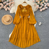 French Style Hollowed Knot Mesh Dress