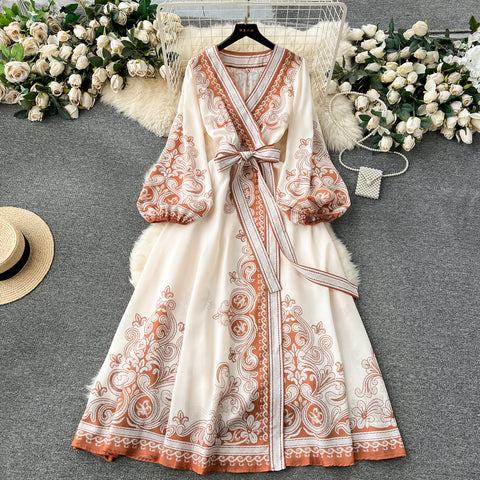 Courtly Strap Wrap-up Floral Dress