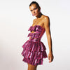 Bow-tie Hollowed Sequined Layered Dress