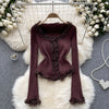 Lace Patchwork Slim-fitting Bottoming Knitwear