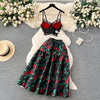 Lace Camisole&Floral Skirt 2Pcs Set