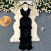 Beaded Low-cut Black Slip Dress