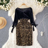 Elegant Sequin Patchwork Velvet Dress