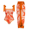Slip One-piece Swimwear&Skirt Printed 2Pcs