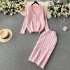 Sweetie Cable Cardigan&Skirt Knitted 2Pcs