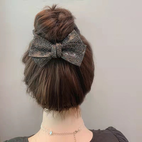 Rhinestone Studded Bow Hair Rope