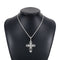 Skeletonized Rhinestone Crucifix Necklace&Earrings