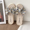 Chic Floral Big Bow-tie Slippers