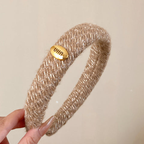 Monogrammed Gold Label Tweed Hair Bands