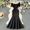 Floral Collar Fishtail Party Dress