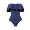 Denim One-piece Swimwear&Wrap Skirt
