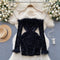Furry Sequined Slim-fitting Party Dress
