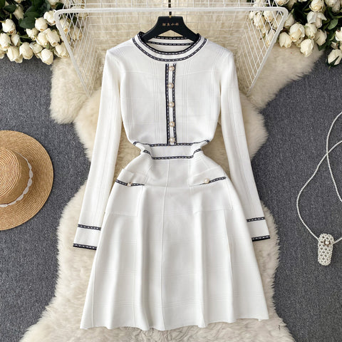 French Style Elegant Knitted Dress