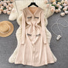 French Style Pleated Knitted Bottoming Dress