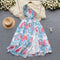 One-shoulder Fairy Floral Chiffon Dress