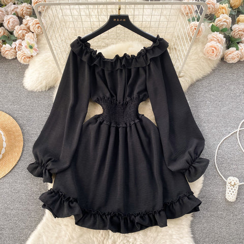 Sweetie Solid Color Ruffled Dress
