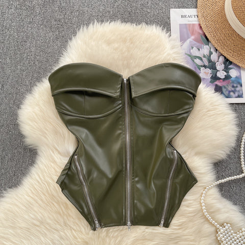 Niche Zipped Strapless Camisole Top