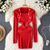 Elegant Hip-wrapping Knitted Dress