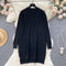 Loose-fitting Round Collar Sweater Dress