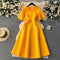 Elegant Solid Color Waist-slimming Dress