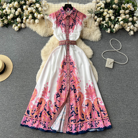 Round Collar Crochet Lace Floral Dress