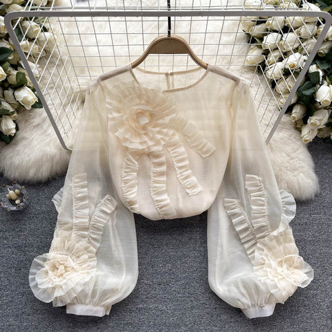 Sweetie 3d Floral Chiffon Top