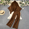 Cape Sweater&Casual Trousers Knitted 2Pcs
