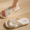 Cross Wide Line Solid Slippers