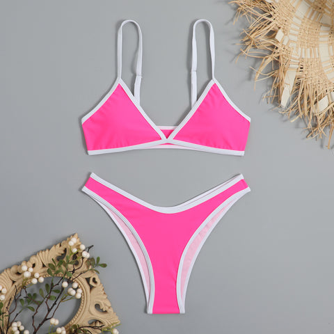 Simple Design Color Blocking Bikini