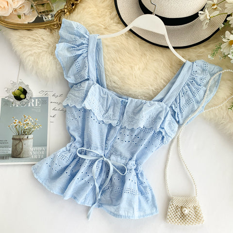 Chic Cut-out Ruffled Camisole