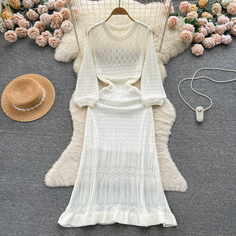 Korean Style Hollowed Crochet Dress