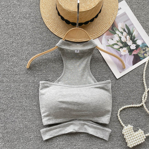 Chic Hollowed Padded Halter Top