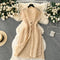 Solid Color Hollowed Net Knitted Dress
