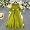 Courtly Solid Color Ruffled Dress