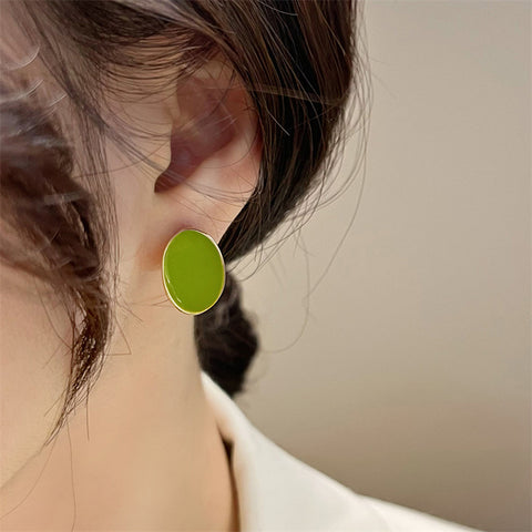 Green Irregular Shape Earrings