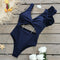 Solid Color Hollowed One-piece Swimwear